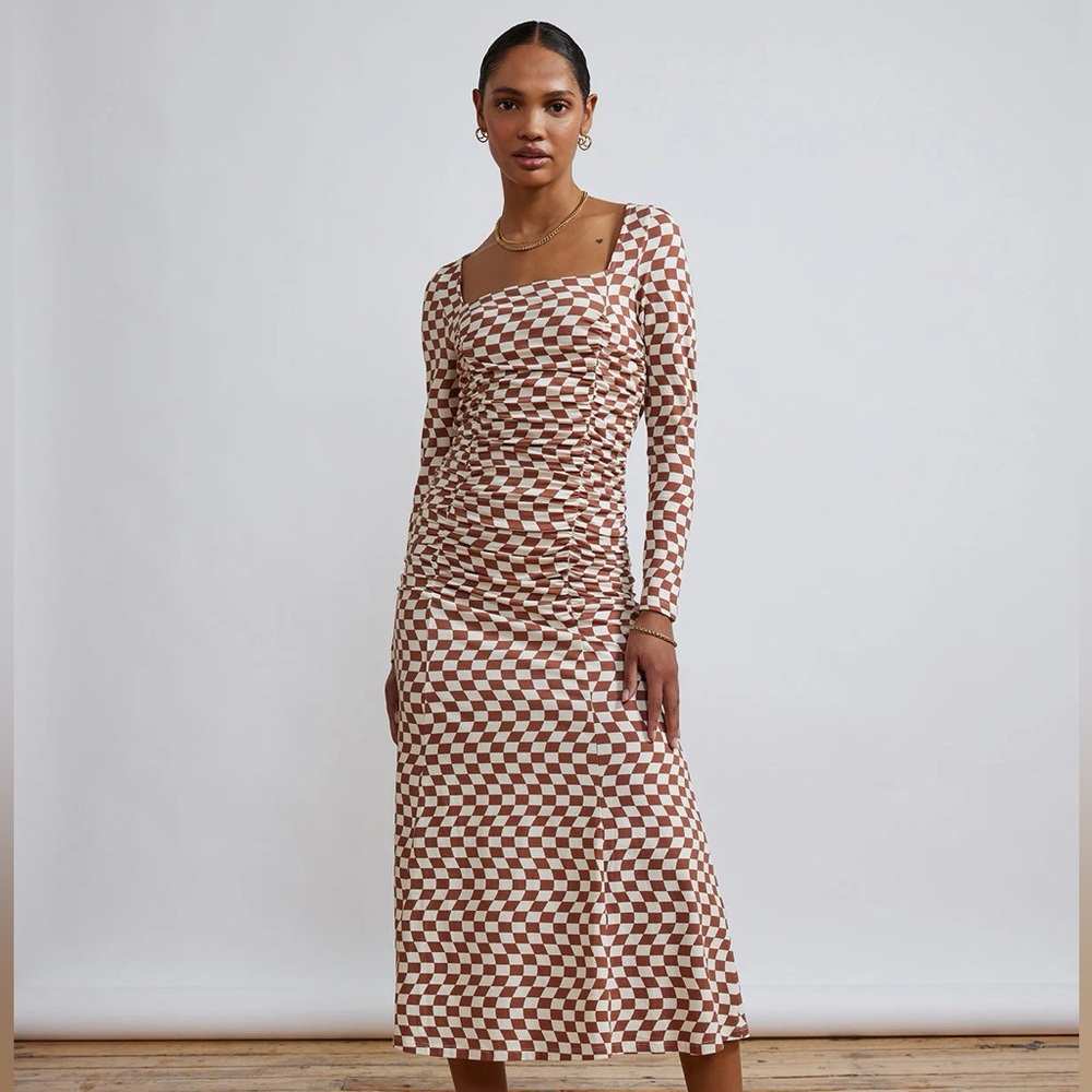 Kitri Studio Diedre Ruched Checker Dress